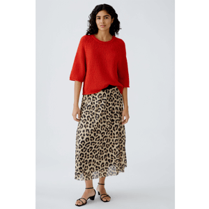 Oui Midi Leopard Print Skirt